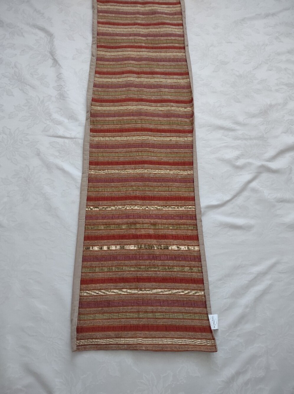 Table Runner Chenille Striped Multi Color